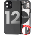 Back Housing W/ Small Components Pre-Installed Compatible For iPhone 12 (US Version) (Used OEM Pull: Grade A) (Graphite)