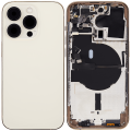 Back Housing W/ Small Pre-Installed Compatible For iPhone 14 Pro (US Version) (No Logo) (Aftermarket Plus) (Gold)