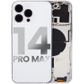 Back Housing W/ Small Pre-Installed Compatible For iPhone 14 Pro Max (International Version) (Aftermarket Plus) (Silver)