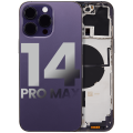Back Housing W/ Small Pre-Installed Compatible For iPhone 14 Pro Max (International Version) (No Logo) (Aftermarket Plus) (Deep Purple)