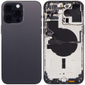 Back Housing W/ Small Pre-Installed Compatible For iPhone 14 Pro Max (US Version) (No Logo) (Aftermarket Plus) (Space Black)