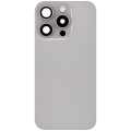 Back Glass With Steel Plate With Wireless NFC Charging MagSafe Magnet & Flashlight Flex Compatible For iPhone 15 Pro (Used OEM Pull: Grade A) (Natural Titanium)