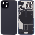 Back Glass With Steel Plate With Wireless NFC Charging MagSafe Magnet & Flashlight Flex Compatible For iPhone 15 (Used OEM Pull: Grade A) (Black)