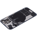 Back Glass With Steel Plate With Wireless NFC Charging MagSafe Magnet & Flashlight Flex Compatible For iPhone 15 (Used OEM Pull: Grade A) (Black)