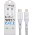 Cable Charging Photon Lorentz 6.5ft-Braided-USB-C-USB-C-Thunderbolt 4/USB4 White 01 
