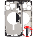 Mid-Frame Housing With Power And Volume Button Compatible For iPhone 15 Pro Max (US Version) (Used OEM Pull: Grade B) (Black Titanium)