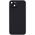 Back Glass With Steel Plate With Wireless NFC Charging MagSafe Magnet & Flashlight Flex Compatible For iPhone 15 Plus (No Logo) (Black)