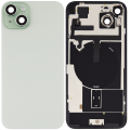 Back Glass With Steel Plate With Wireless NFC Charging MagSafe Magnet & Flashlight Flex Compatible For iPhone 15 Plus (No Logo) (Green)