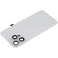Back Glass With Steel Plate With Wireless NFC Charging MagSafe Magnet & Flashlight Flex Compatible For iPhone 15 Pro Max (No Logo) (White Titanium)