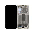OLED Assembly With Frame Compatible For Samsung Galaxy S23 5G (US & International) (Used OEM Pull: Grade B/C) (Cream)