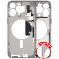 Mid-Frame Housing With Power And Volume Button Compatible For iPhone 15 Pro Max (US Version) (Used OEM Pull: Grade B) (White Titanium)