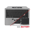 Top Case Assembly With Battery And Keyboard Compatible For MacBook Pro 13" Retina (A1708 / Late 2016) (US Keyboard) (Used OEM Pull: Cosmetic Grade: A) (Space Gray)