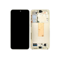 OLED Assembly With Frame Compatible For Samsung Galaxy S23 Plus 5G (US & International) (Used OEM Pull: Grade B/C) (Cream)
