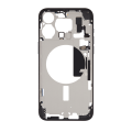 Mid-Frame Housing With Power And Volume Button Compatible For iPhone 15 Pro Max (US Version) (Used OEM Pull: Grade C) (Black Titanium)