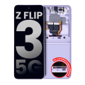 Inner OLED Assembly With Frame Compatible For Samsung Galaxy Z Flip 3 5G (US & International) (Used OEM Pull: Grade A) (Lavender)