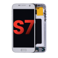 OLED Assembly With Frame Compatible For Samsung Galaxy S7 (All US Models) (Aftermarket Plus) (Silver Titanium)