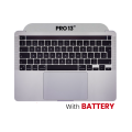 Top Case with Battery and Keyboard (ANSI US) For MacBook Pro 13" A2251 (2020) (Used OEM Pull: Grade A) (Silver)