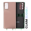 Back Cover Glass With Camera Lens Samsung Galaxy Note 20 Ultra (Service Pack) (Mystic Bronze)
