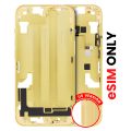Mid-Frame Housing With Power And Volume Button Compatible For iPhone 14 (US Version) (Aftermarket Plus) (Yellow)