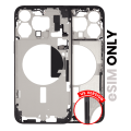 Mid-Frame Housing With Power And Volume Button Compatible For iPhone 15 Pro Max (US Version) (Used OEM Pull: Grade C) (Black Titanium)