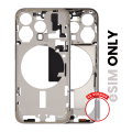 Mid-Frame Housing With Power And Volume Button Compatible For iPhone 15 Pro (US Version) (Used OEM Pull: Grade B) (Natural Titanium)