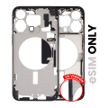 Mid-Frame Housing With Power And Volume Button Compatible For iPhone 15 Pro Max (US Version) (Used OEM Pull: Grade B) (Black Titanium)