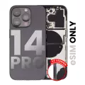 Back Housing W/ Small Pre-Installed Compatible For iPhone 14 Pro (U.S Version) (Used OEM Pull: Grade B) (Space Black)