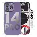 Back Housing W/ Small Pre-Installed Compatible For iPhone 14 Pro (U.S Version) (Used OEM Pull: Grade A) (Deep Purple)
