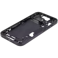 Mid-Frame Housing With Power And Volume Button Compatible For iPhone 15 (US Version) (Aftermarket Plus) (Black)