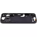 Mid-Frame Housing With Power And Volume Button Compatible For iPhone 15 (US Version) (Aftermarket Plus) (Black)