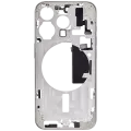 Mid-Frame Housing With Power And Volume Button Compatible For iPhone 15 Pro (US Version) (Used OEM Pull: Grade B) (White Titanium)