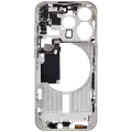 Mid-Frame Housing With Power And Volume Button Compatible For iPhone 15 Pro (US Version) (Used OEM Pull: Grade C) (White Titanium)
