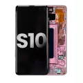 OLED Assembly With Frame Compatible For Samsung Galaxy S10 (Used OEM Pull: Grade A) (Flamingo Pink)