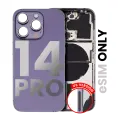 Back Housing W/ Small Pre-Installed Compatible For iPhone 14 Pro (US Version) (Used OEM Pull: Grade C) (Deep Purple)