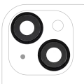 Back Camera Lens With Bracket & Bezel Compatible For iPhone 15 / 15 Plus (2 Piece Set) (Premium) (Black)