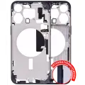 Mid-Frame Housing With Power And Volume Button Compatible For iPhone 15 Pro Max (International Version) (Aftermarket Plus) (Blue Titanium)