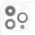 Back Camera Lens With Bracket & Bezel Compatible For iPhone 14 Pro / 14 Pro Max (Silver) (3 Piece Set) (Aftermarket Plus)