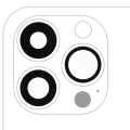 Back Camera Lens (Glass Only) With Adhesive Compatible For iPhone 13 Pro / 13 Pro Max (3 Piece Set) (Real Sapphire) (Premium)