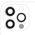 Back Camera Lens With Bracket & Bezel Compatible For iPhone 12 Pro (3 Piece Set) (Aftermarket Plus) (Silver)