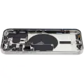Back Housing W/ Small Pre-Installed Compatible For iPhone 15 Pro (US Version) (Used OEM Pull: Grade B) (White Titanium)