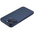 Back Housing W/ Small Pre-Installed Compatible For iPhone 15 Pro (US Version) (Used OEM Pull: Grade A) (Blue Titanium)