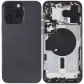 Back Housing W/ Small Pre-Installed Compatible For iPhone 15 Pro Max (US Version) (Used OEM Pull: Grade A) (Black Titanium)