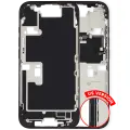 Mid-Frame Housing With Power And Volume Button Compatible For iPhone 16 Pro (US Version) (Used OEM Pull: Grade A) (Black Titanium)