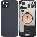 Back Glass With Steel Plate With MagSafe Magnet Pre-Installed Compatible For iPhone 15 Plus (No Logo) (Black)