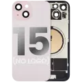 Back Glass With Steel Plate With MagSafe Magnet Pre-Installed Compatible For iPhone 15 (No Logo) (Pink)