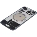Back Glass With Steel Plate With MagSafe Magnet Pre-Installed Compatible For iPhone 15 (No Logo) (Black)