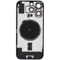 Back Glass With Steel Plate With MagSafe Magnet Pre-Installed Compatible For iPhone 16 Pro (No Logo) (White Titanium)