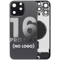 Back Glass With Steel Plate With MagSafe Magnet Pre-Installed Compatible For iPhone 16 Pro Max (No Logo) (Black Titanium)