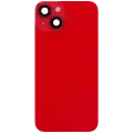 Back Glass With Steel Plate With Wireless NFC Charging MagSafe Magnet & Flashlight Flex Compatible For iPhone 14 (Used OEM Pull: Grade A) (Red)