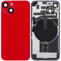 Back Glass With Steel Plate With Wireless NFC Charging MagSafe Magnet & Flashlight Flex Compatible For iPhone 14 (Used OEM Pull: Grade A) (Red)